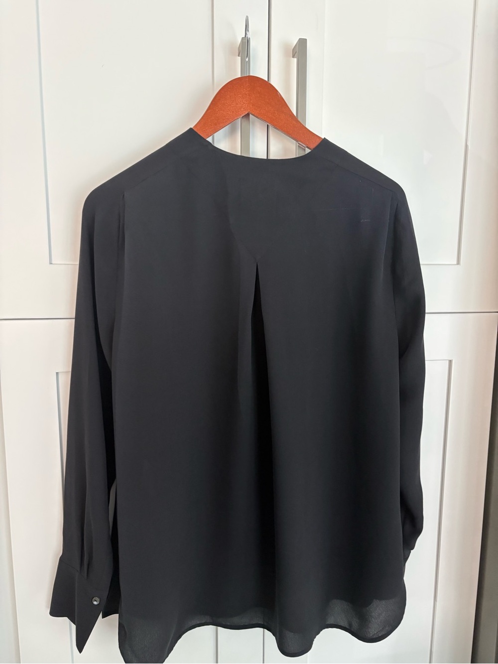 Vince Black Silk Button-Front Blouse - Picture 4 of 10